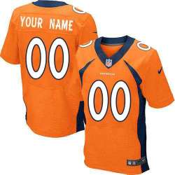 Men Nike Denver Broncos Customized Orange Team Color Stitched NFL Elite Jersey