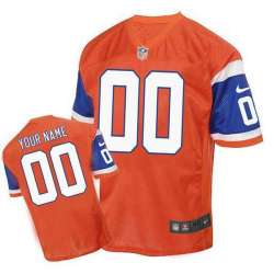 Men Nike Denver Broncos Customized Orange Throwback Stitched NFL Elite Jersey