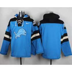 Men Nike Detroit Lions Customized Blue Stitched NFL Hoodie