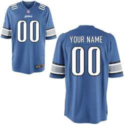 Men Nike Detroit Lions Customized Blue Team Color Stitched NFL Game Jersey