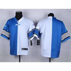 Men Nike Detroit Lions Customized Blue-White Split Stitched NFL Elite Jersey