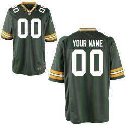 Men Nike Green Bay Packers Customized Green Team Color Stitched NFL Game Jersey