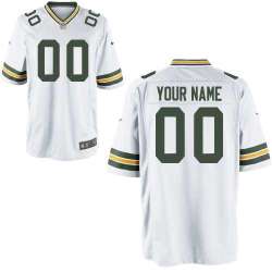 Men Nike Green Bay Packers Customized White Team Color Stitched NFL Game Jersey
