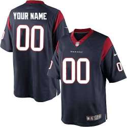 Men Nike Houston Texans Customized Navy Blue Team Color Stitched NFL Game Jersey