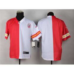 Men Nike Kansas City Chiefs Customized Red-White Split Stitched NFL Elite Jersey
