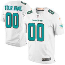 Men Nike Miami Dolphins Customized White Team Color Stitched NFL Elite Jersey