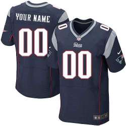 Men Nike New England Patriots Customized Navy Blue Team Color Stitched NFL Elite Jersey