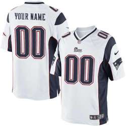 Men Nike New England Patriots Customized White Team Color Stitched NFL Game Jersey