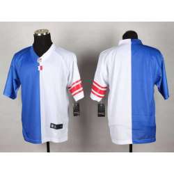 Men Nike New York Giants Customized Blue-White Split Stitched NFL Elite Jersey
