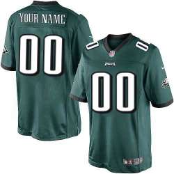 Men Nike Philadelphia Eagles Customized Green Team Color Stitched NFL Game Jersey