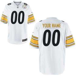 Men Nike Pittsburgh Steelers Customized White Team Color Stitched NFL Game Jersey
