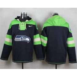 Men Nike Seattle Seahawks Customized Dark Blue Stitched Hoodie