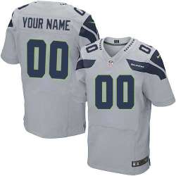 Men Nike Seattle Seahawks Customized Gray Alternate Stitched NFL Elite Jersey