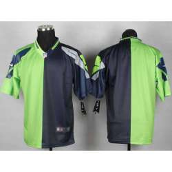 Men Nike Seattle Seahawks Customized Green-Blue Split Stitched NFL Elite Jersey