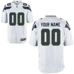 Men Nike Seattle Seahawks Customized White Team Color Stitched NFL Game Jersey