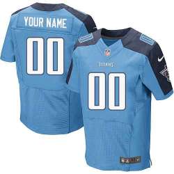 Men Nike Tennessee Titans Customized Light Blue Team Color Stitched NFL Elite Jersey