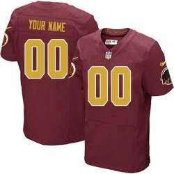 Men Nike Washington Redskins Customized Red-Golden Team Color Stitched NFL Elite Jersey