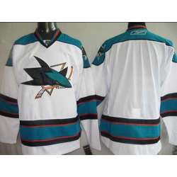 Men San Jose Sharks Customized White Stitched Hockey Jersey