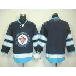 Men Winnipeg Jets Customized Navy Blue Stitched Hockey Jersey
