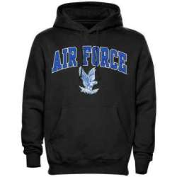 Men\'s Air Force Falcons Midsize Arch Pullover Hoodie - Black