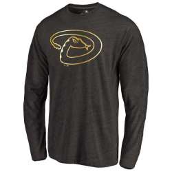 Men's Arizona Diamondbacks Gold Collection Long Sleeve Tri-Blend T-Shirt LanTian - Black