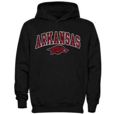 Men's Arkansas Razorbacks Midsized Pullover Hoodie - Black