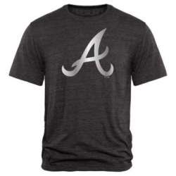 Men\'s Atlanta Braves Fanatics Apparel Platinum Collection Tri-Blend T-Shirt LanTian - Black