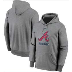 Men's Atlanta Braves Nike Gray 2020 Postseason Collection Pullover Hoodie