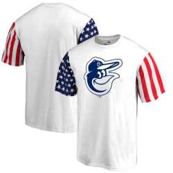 Men's Baltimore Orioles Fanatics Branded Stars & Stripes T-Shirt White FengYun