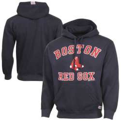 Men's Boston Red Sox Stitches Fastball Fleece Pullover Hoodie-Navy Blue