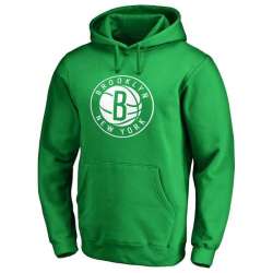 Men's Brooklyn Nets Fanatics Branded Kelly Green St. Patrick's Day White Logo Pullover Hoodie FengYun