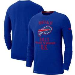 Men\'s Buffalo Bills Nike Royal 2019 Salute to Service Sideline Performance Long Sleeve Shirt