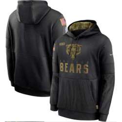 Men's Chicago Bears Nike Black 2020 Salute to Service Sideline Performance Pullover Hoodie