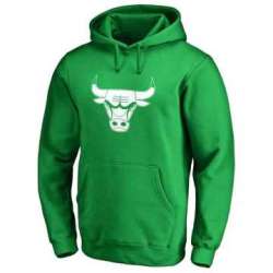 Men\'s Chicago Bulls Fanatics Branded Kelly Green St. Patrick\'s Day White Logo Pullover Hoodie FengYun