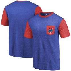 Men's Chicago Cubs Fanatics Branded Royal-Red Refresh Pocket T-Shirt 90Hou