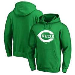 Men\'s Cincinnati Reds Fanatics Branded Kelly Green St. Patrick\'s Day White Logo Pullover Hoodie