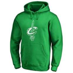 Men\'s Cleveland Cavaliers Fanatics Branded Kelly Green St. Patrick\'s Day White Logo Pullover Hoodie FengYun