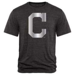 Men's Cleveland Indians Fanatics Apparel Platinum Collection Tri-Blend T-Shirt LanTian - Black