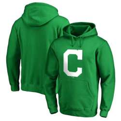 Men\'s Cleveland Indians Fanatics Branded Kelly Green St. Patrick\'s Day White Logo Pullover Hoodie