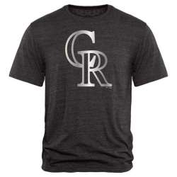 Men's Colorado Rockies Fanatics Apparel Platinum Collection Tri-Blend T-Shirt LanTian - Black