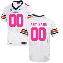 Men's Customized Auburn Tigers White 2018 Breast Cancer Awareness College Football Jersey