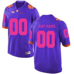 Men's Customized Clemson Tigers Purple 2018 Breast Cancer Awareness College Football Jersey