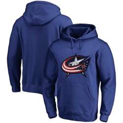 Men's Customized Columbus Blue Jackets Blue All Stitched Pullover Hoodie