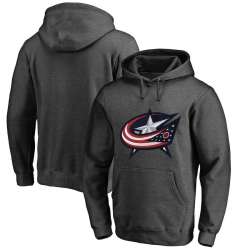 Men's Customized Columbus Blue Jackets Dark Gray All Stitched Pullover Hoodie
