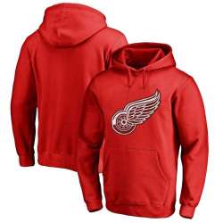 Men's Customized Detroit Red Wings Red All Stitched Pullover Hoodie
