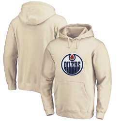 Men's Customized Edmonton Oilers Cream All Stitched Pullover Hoodie