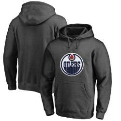 Men\'s Customized Edmonton Oilers Dark Gray All Stitched Pullover Hoodie
