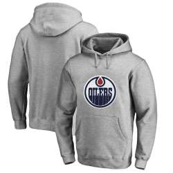 Men's Customized Edmonton Oilers Gray All Stitched Pullover Hoodie