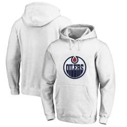 Men's Customized Edmonton Oilers White All Stitched Pullover Hoodie