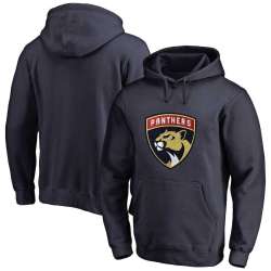 Men's Customized Florida Panthers Navy All Stitched Pullover Hoodie